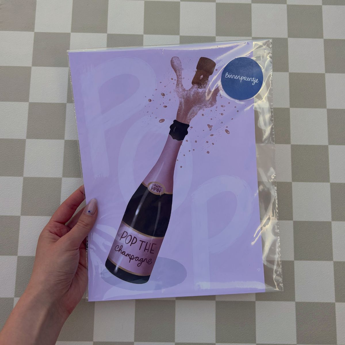 Poster - Pop the Champagne - Oude versie 21x30 cm