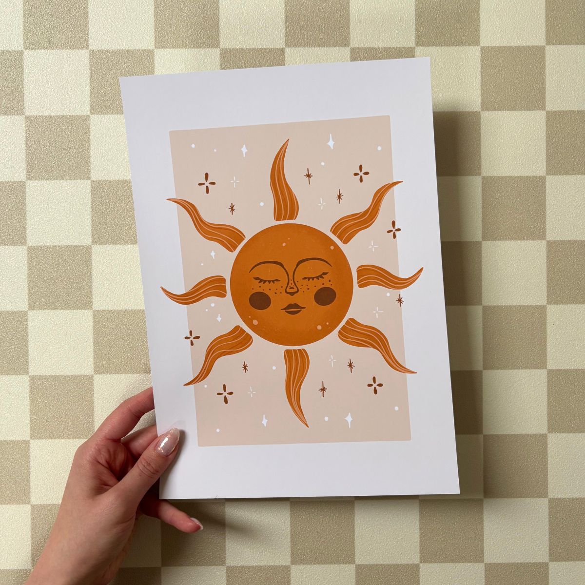 Poster - Zon met gezicht (met print-imperfectie)