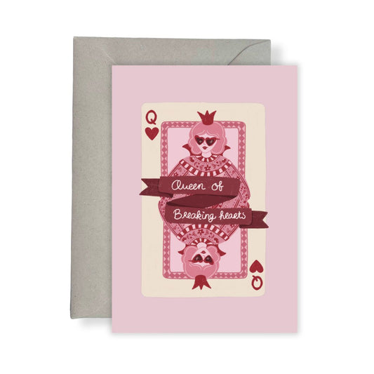 Wenskaart - Valentijnskaart 'Queen of Breaking Hearts'