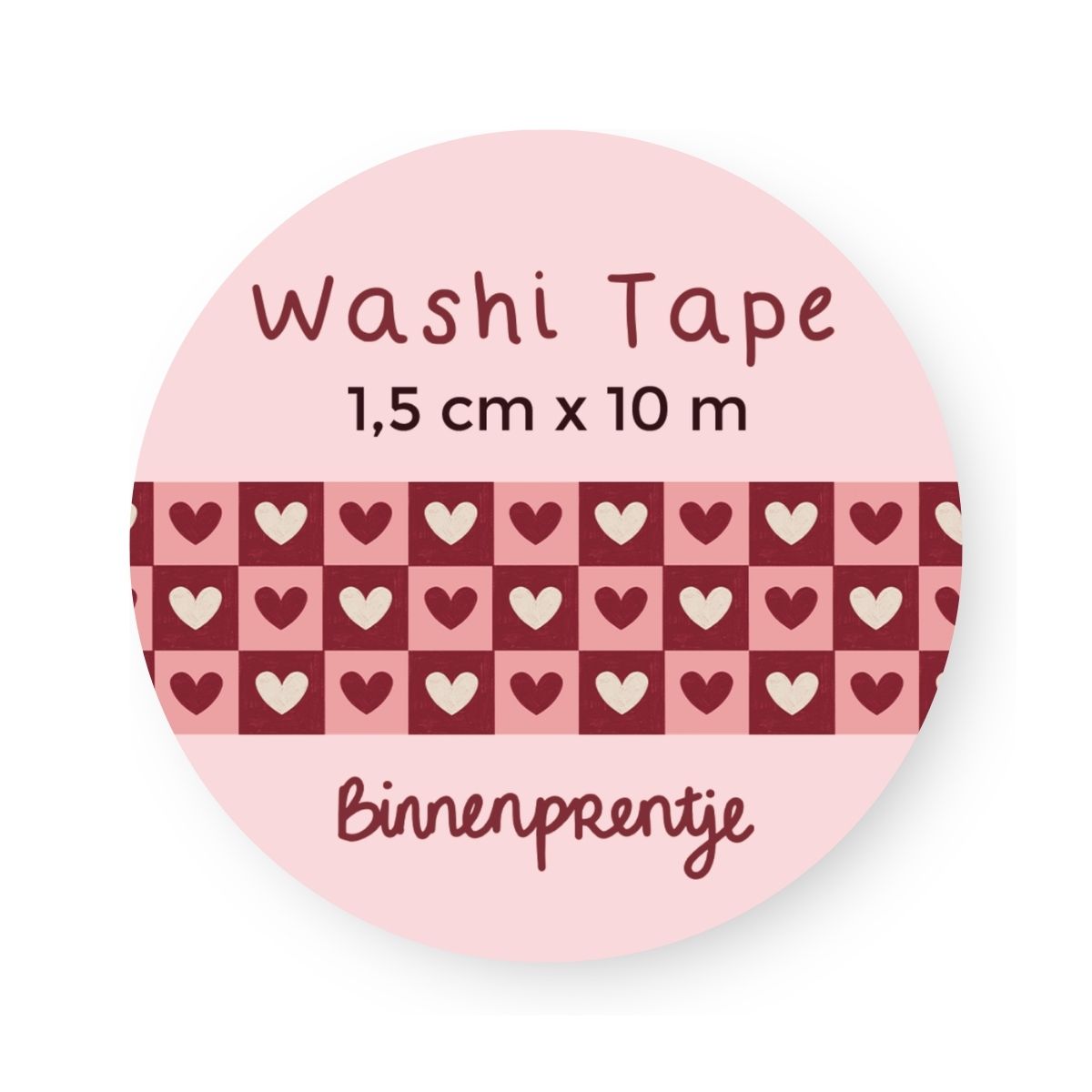 Washi tape - Hartjes patroon