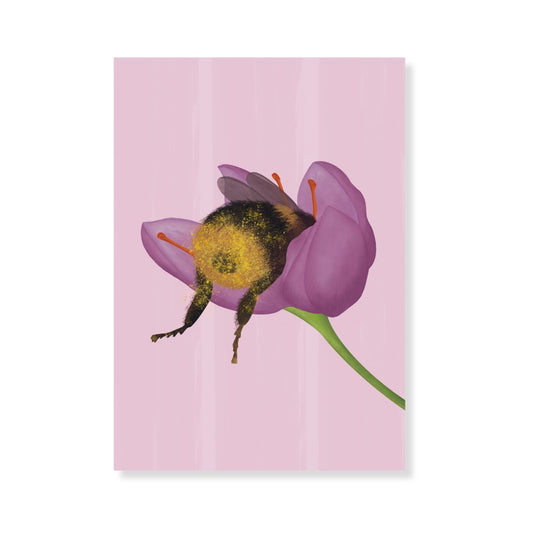 Poster - Slapende Hommel in Bloem