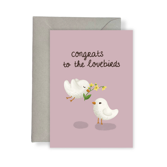 Wenskaart - Huwelijkskaart Lovebirds