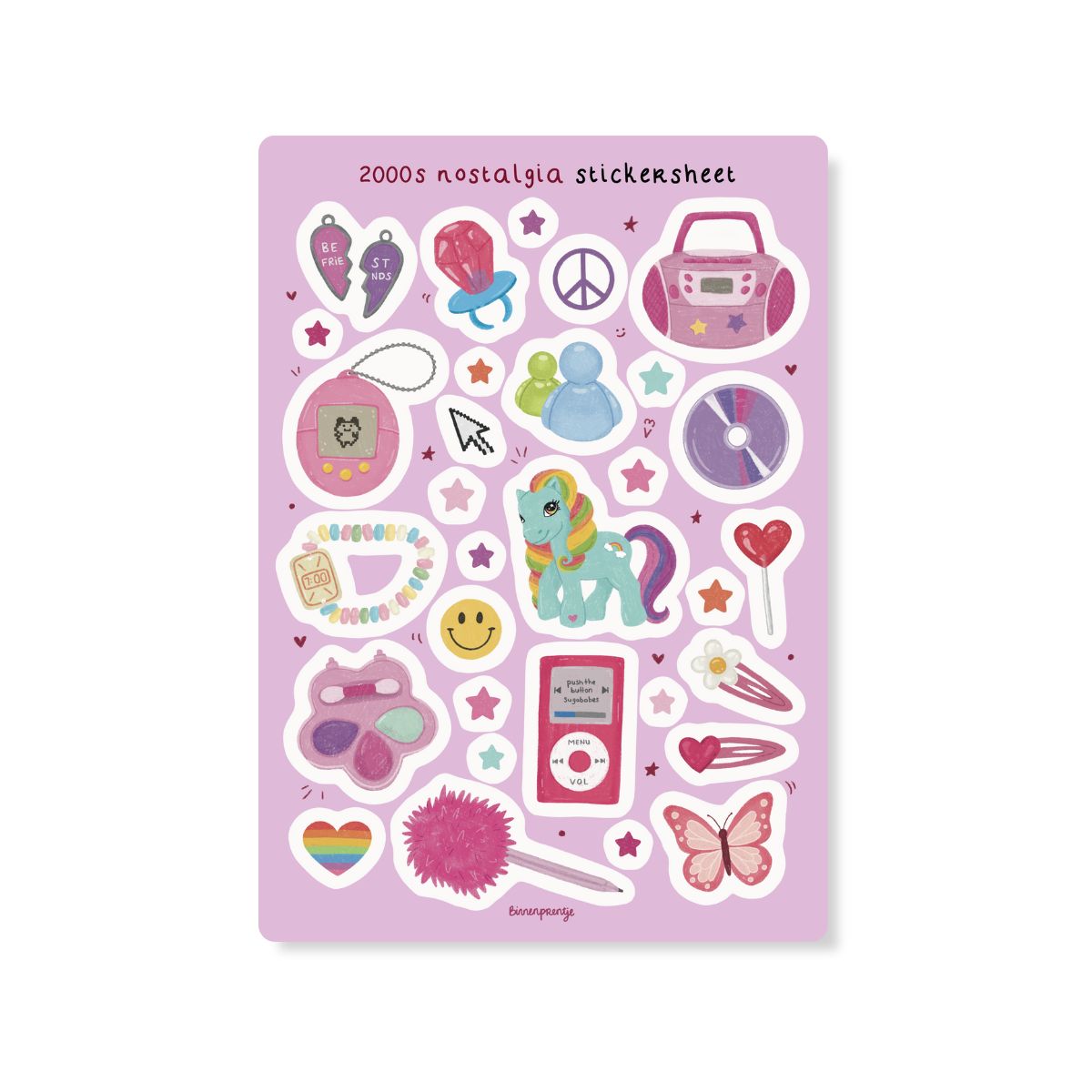 Stickervel - 2000s nostalgia stickersheet – Binnenprentje